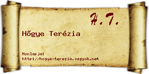 Hőgye Terézia névjegykártya